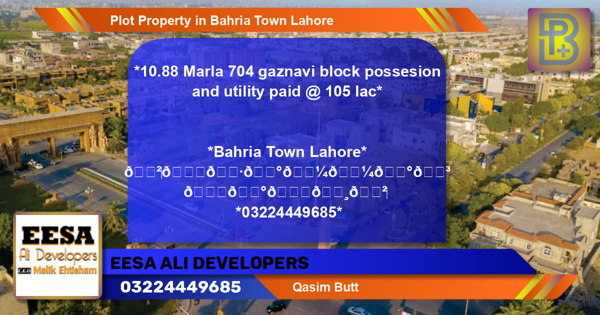 Residential Plot for Sale in Bahria Town, Lahore - (BP-64385)