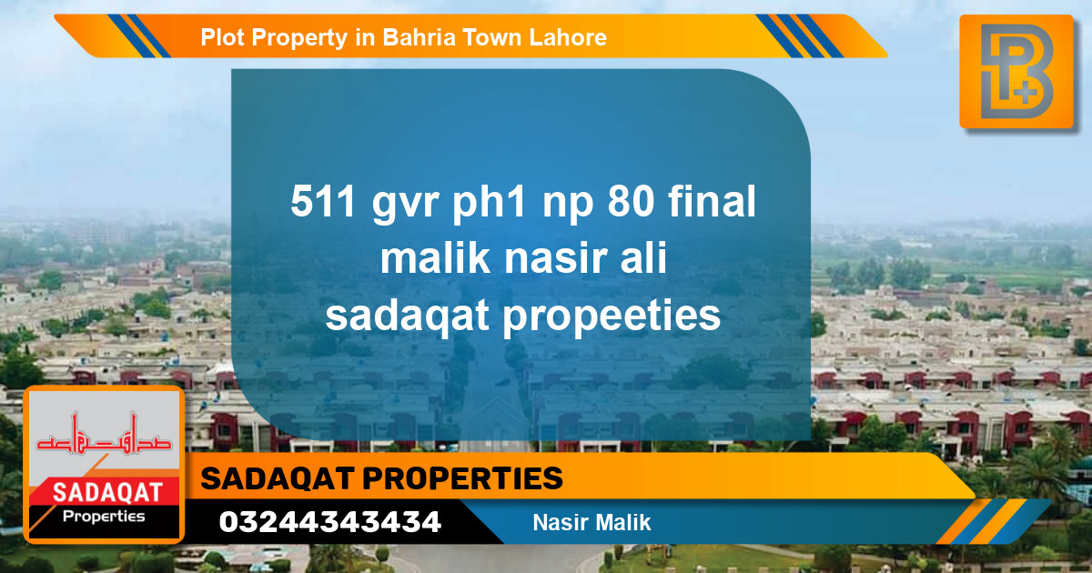 Residential Plot for Sale in Bahria Town, Lahore - (BP-64386)