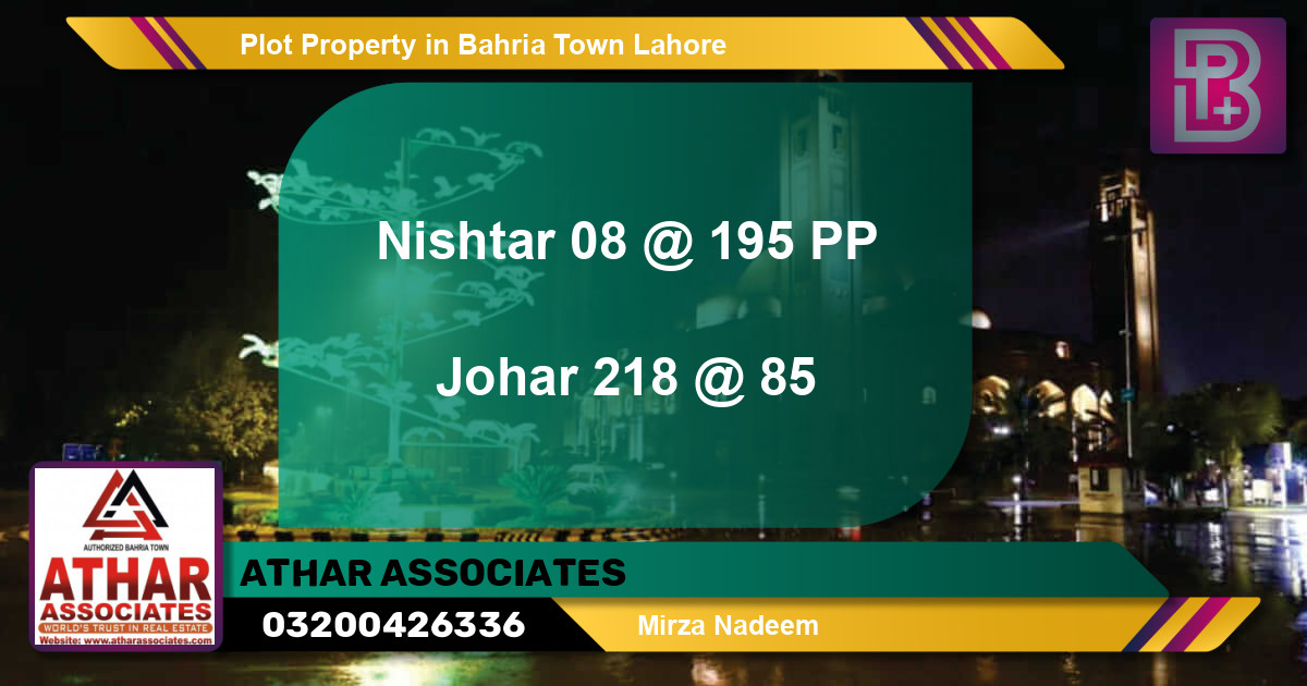 Residential Plot for Sale in Bahria Town, Lahore - (BP-64408)