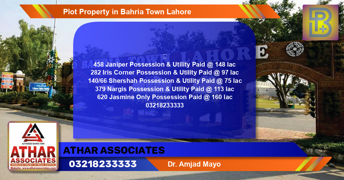 Residential Plot for Sale in Bahria Town, Lahore - (BP-64424)