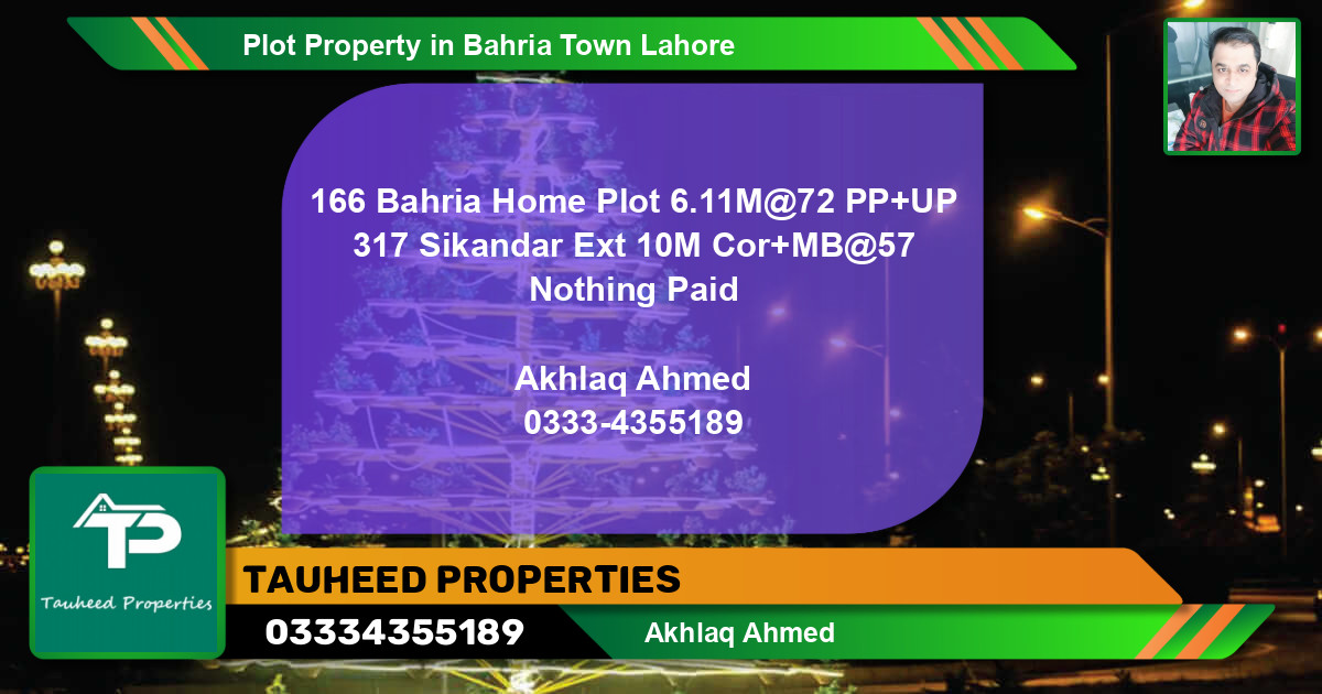 Residential Plot for Sale in Bahria Town, Lahore - (BP-64426)