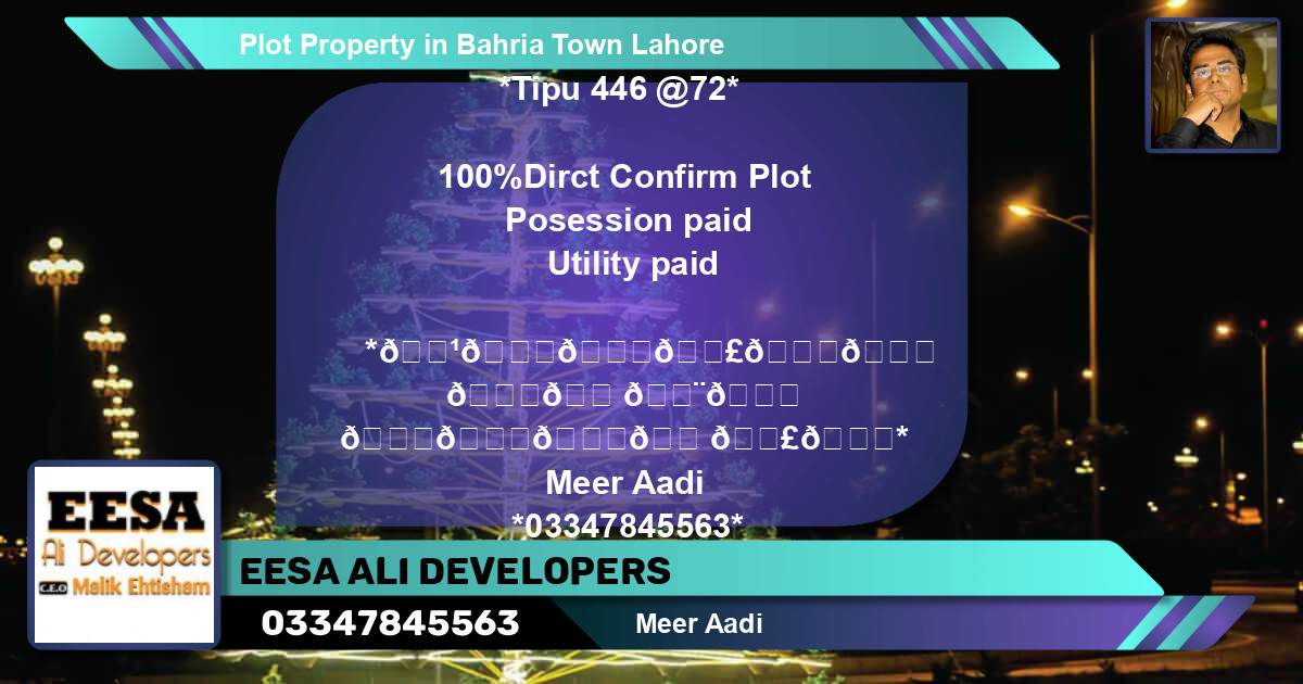 Residential Plot for Sale in Bahria Town, Lahore - (BP-64430)