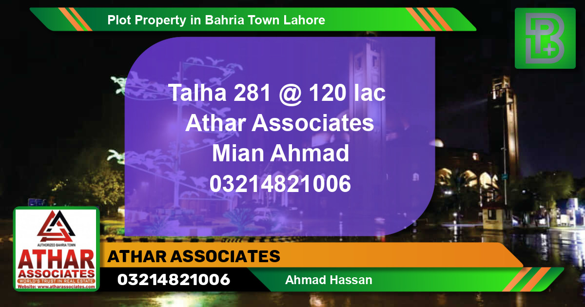 Residential Plot for Sale in Bahria Town, Lahore - (BP-64459)