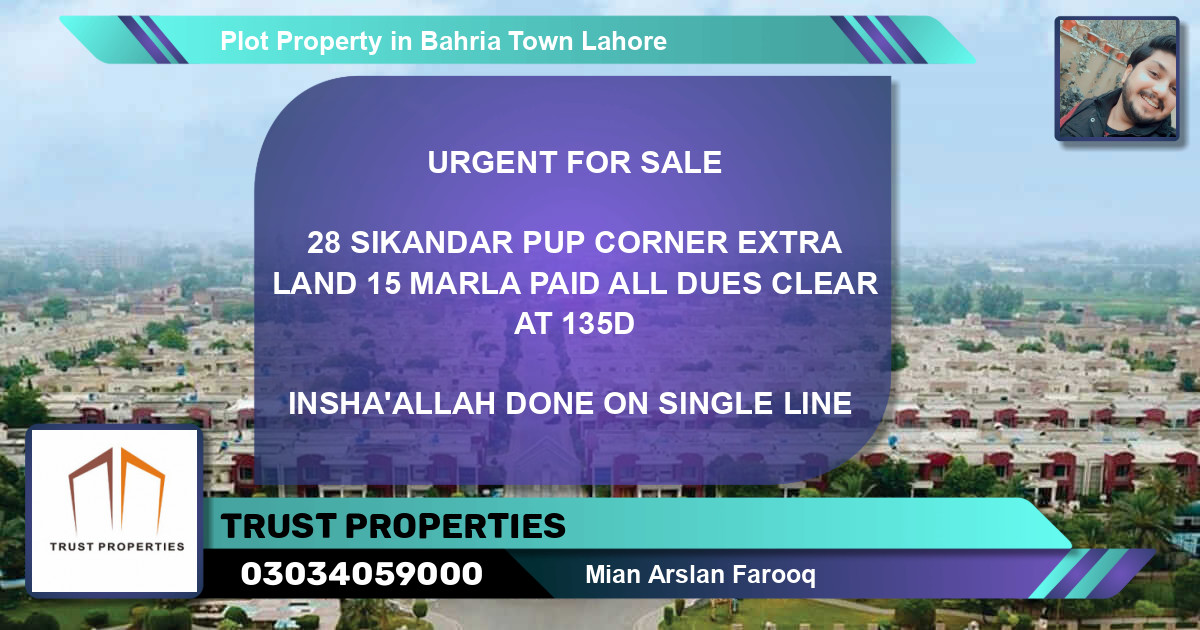 Residential Plot for Sale in Bahria Town, Lahore - (BP-64481)