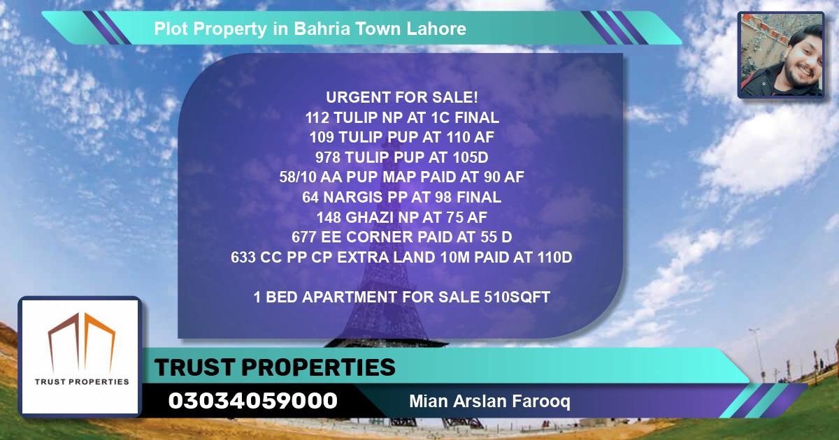 Residential Plot for Sale in Bahria Town, Lahore - (BP-64482)