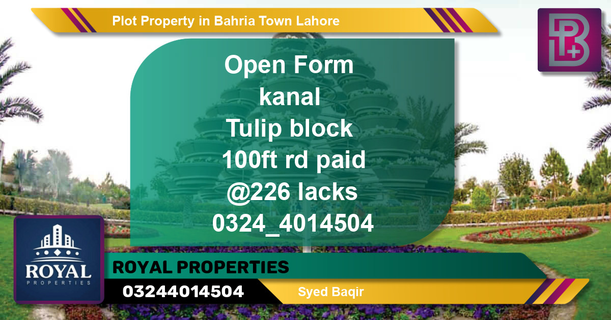 Residential Plot for Sale in Bahria Town, Lahore - (BP-64493)
