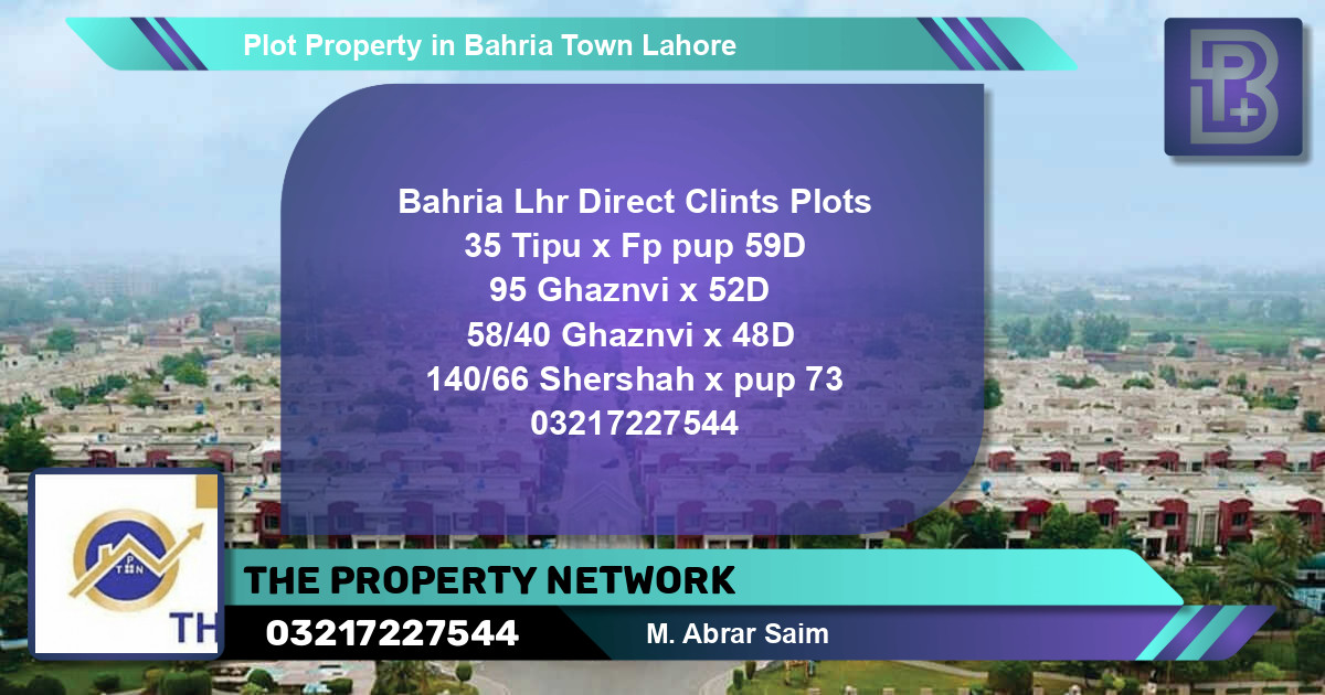 Residential Plot for Sale in Bahria Town, Lahore - (BP-64507)