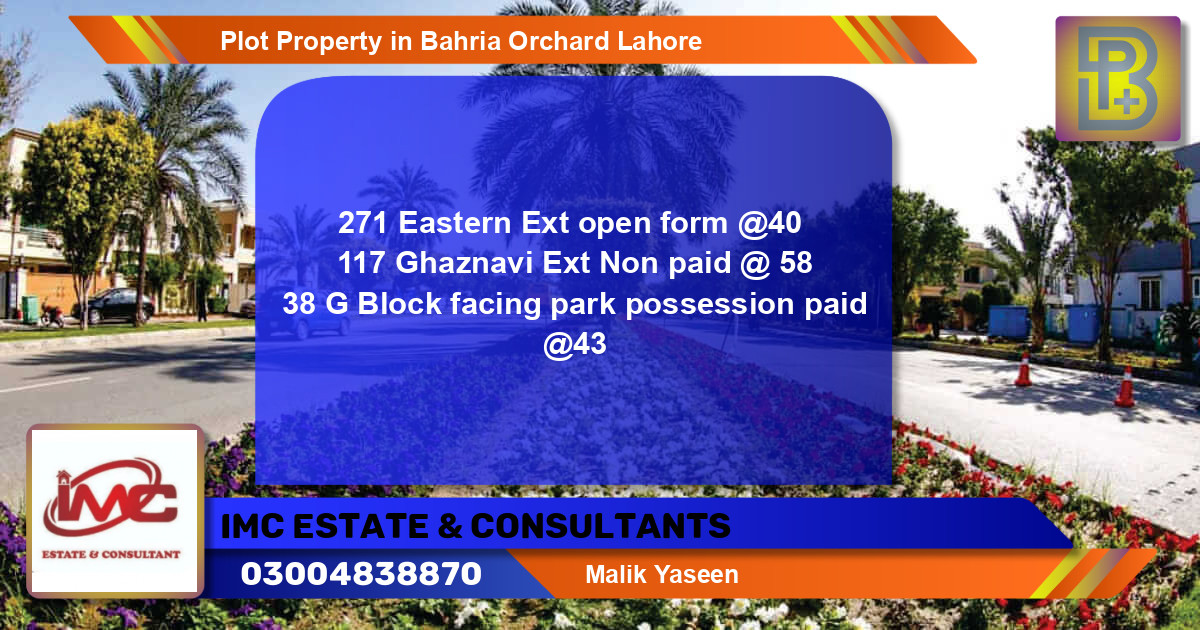 Residential Plot for Sale in Bahria Orchard, Lahore - (BP-64532)