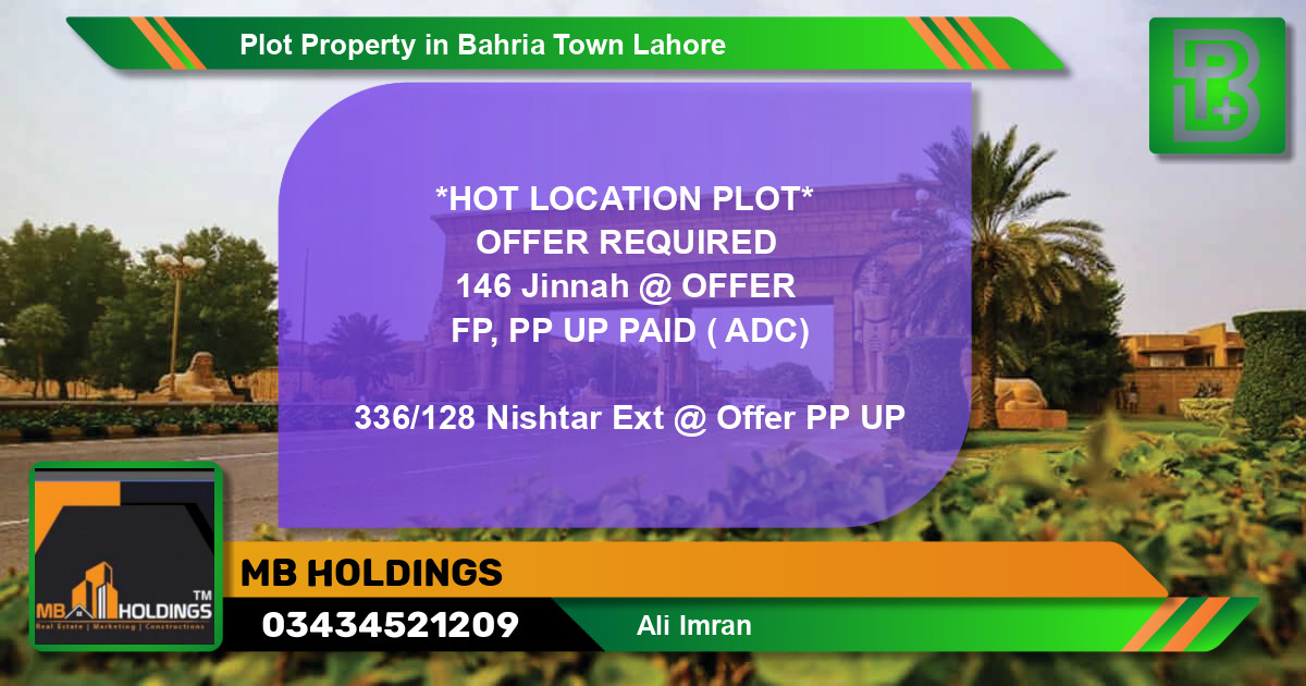 Residential Plot for Sale in Bahria Town, Lahore - (BP-64547)