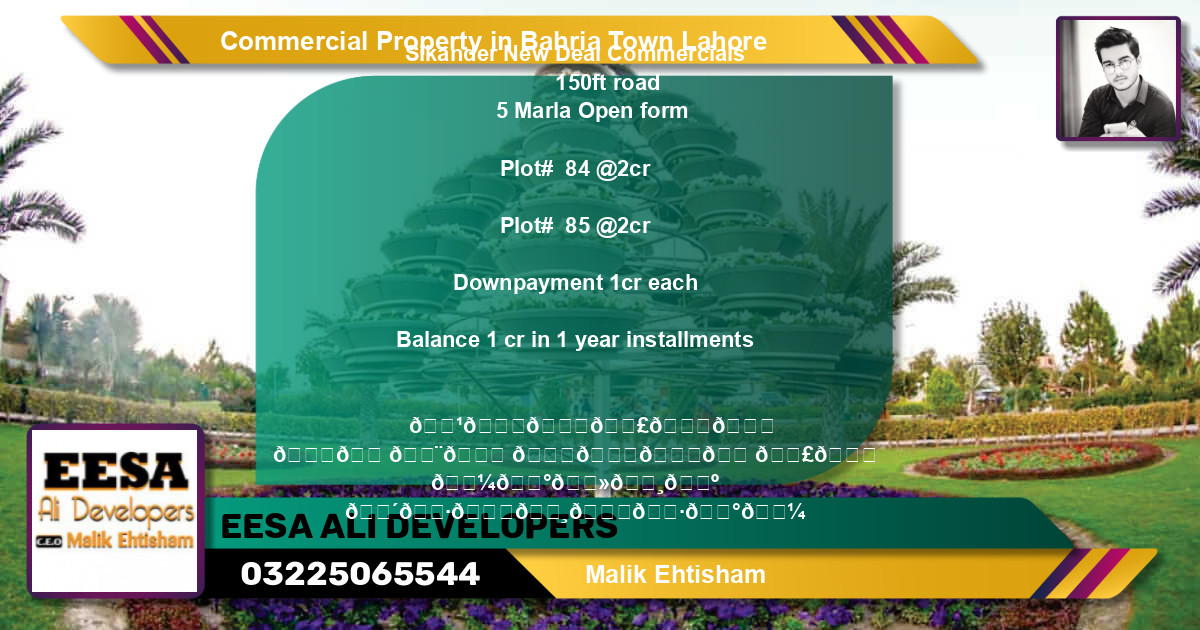 Commercial Property for Sale in Bahria Town, Lahore - (BP-64569)