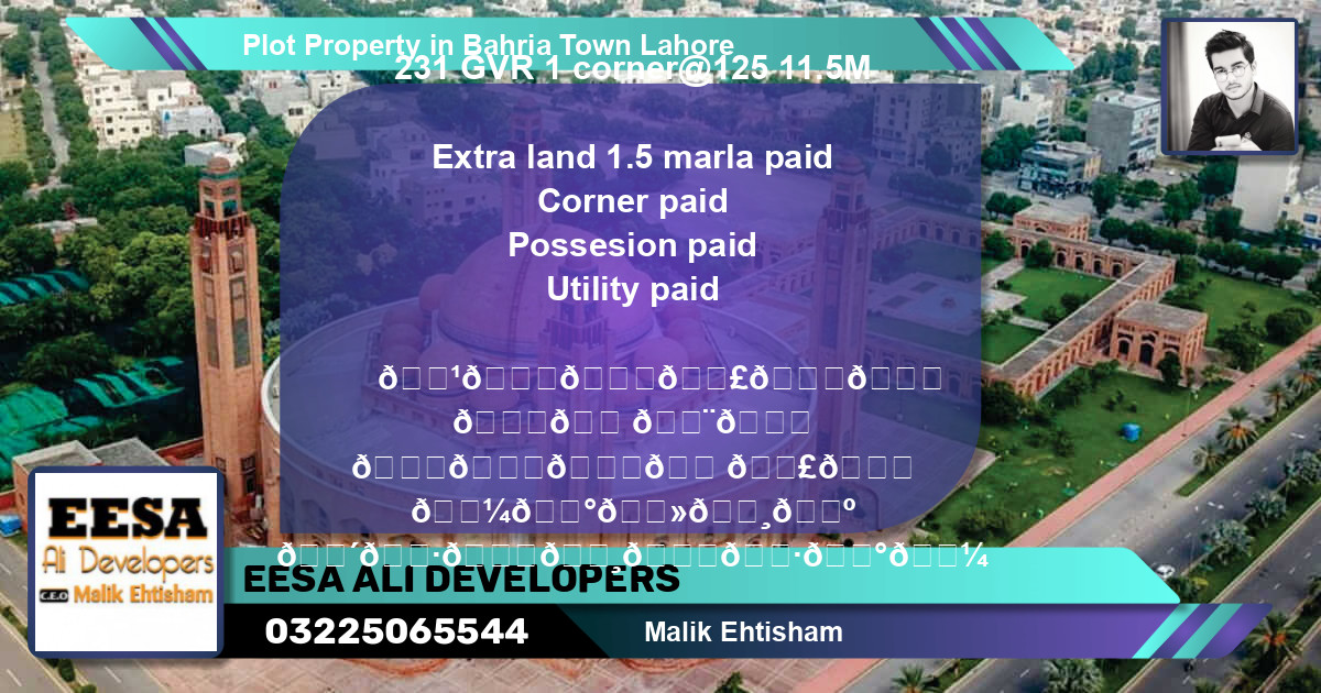 Residential Plot for Sale in Bahria Town, Lahore - (BP-64585)