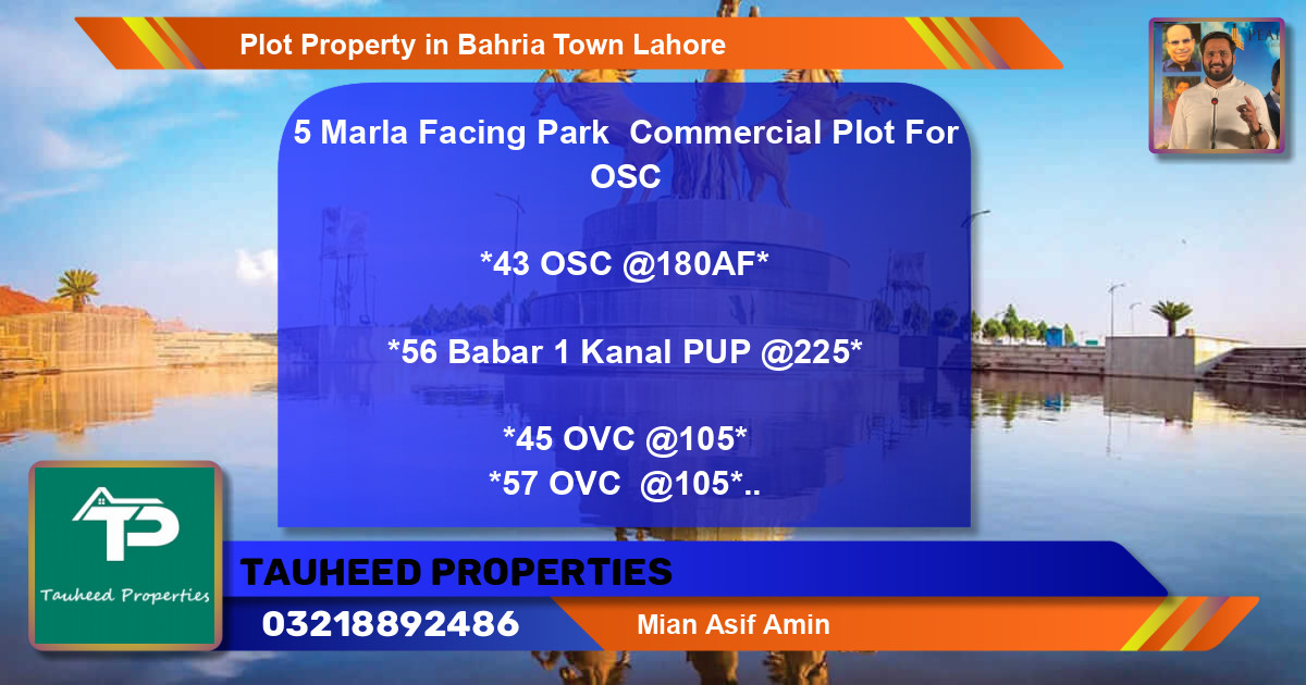 Commercial Plot for Sale in Bahria Town, Lahore - (BP-64645)
