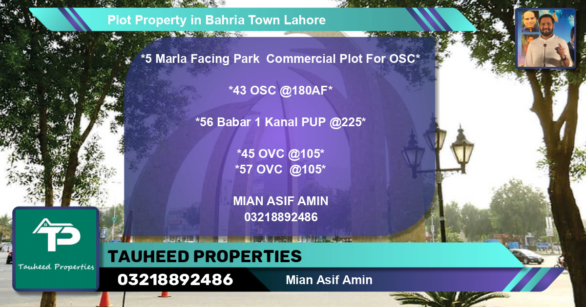 Commercial Plot for Sale in Bahria Town, Lahore - (BP-64648)