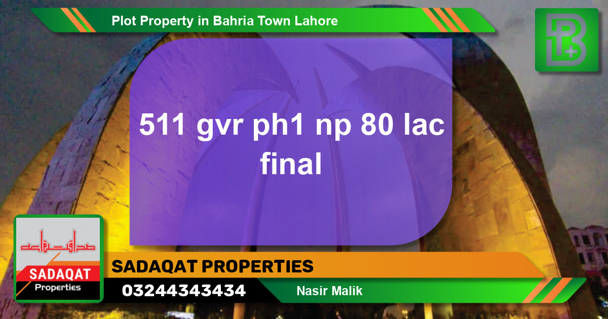 Residential Plot for Sale in Bahria Town, Lahore - (BP-64654)