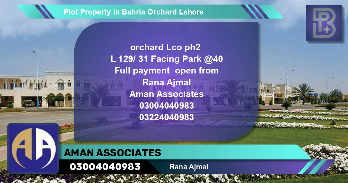 Residential Plot for Sale in Bahria Orchard, Lahore - (BP-64677)