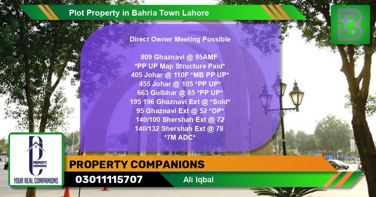 Residential Plot for Sale in Bahria Town, Lahore - (BP-64695)