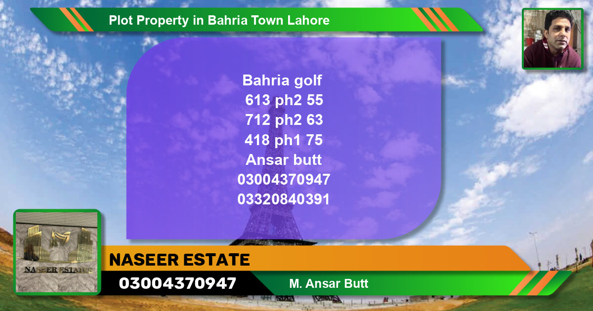 Residential Plot for Sale in Bahria Town, Lahore - (BP-64719)