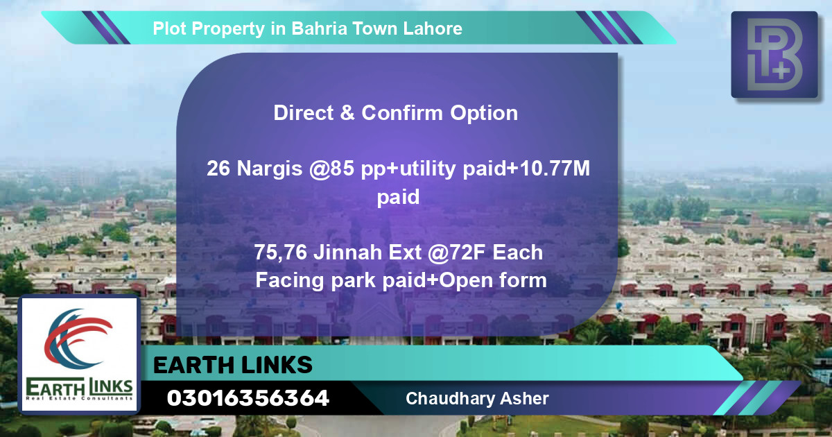 Residential Plot for Sale in Bahria Town, Lahore - (BP-64725)