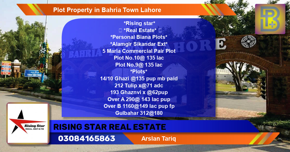 Commercial Plot for Sale in Bahria Town, Lahore - (BP-64728)