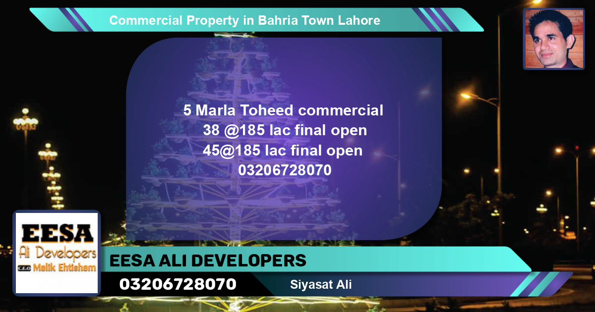 Commercial Property for Sale in Bahria Town, Lahore - (BP-64789)