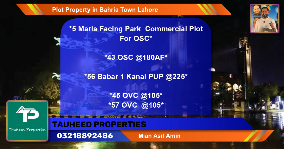 Commercial Plot for Sale in Bahria Town, Lahore - (BP-64809)