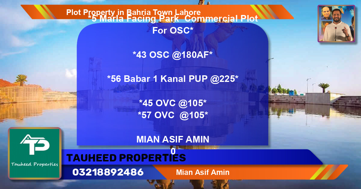 Commercial Plot for Sale in Bahria Town, Lahore - (BP-64822)