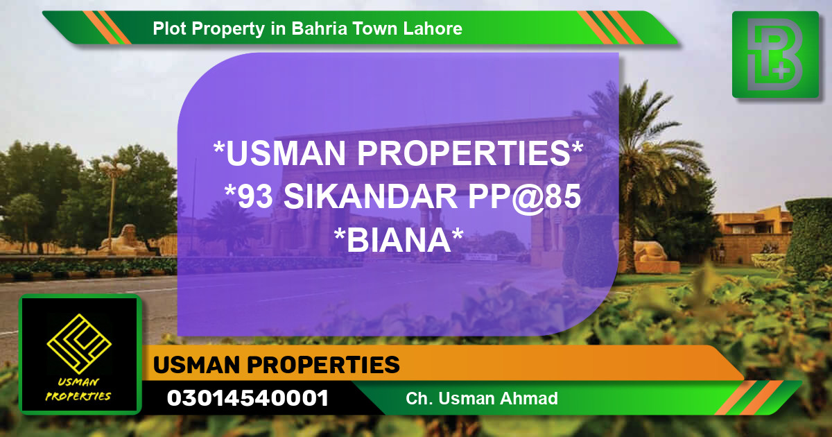 Residential Plot for Sale in Bahria Town, Lahore - (BP-64858)
