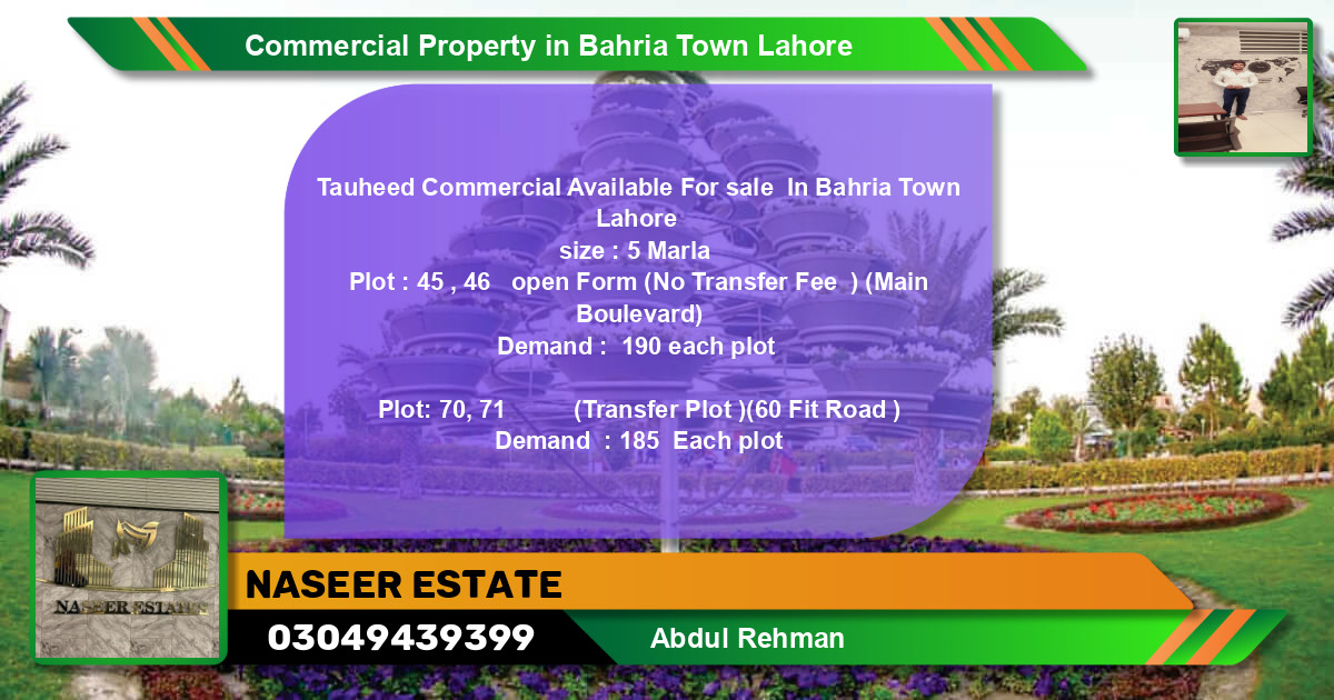 Commercial Property for Sale in Bahria Town, Lahore - (BP-64859)