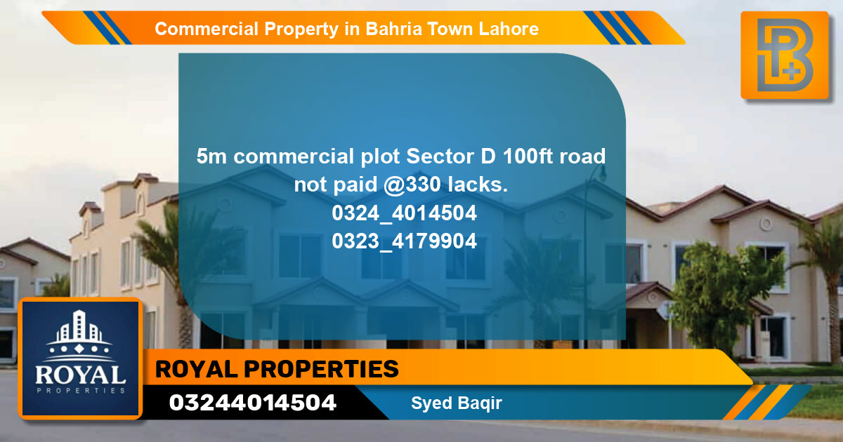Commercial Property for Sale in Bahria Town, Lahore - (BP-64862)