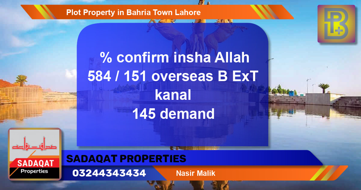 Residential Plot for Sale in Bahria Town, Lahore - (BP-64867)