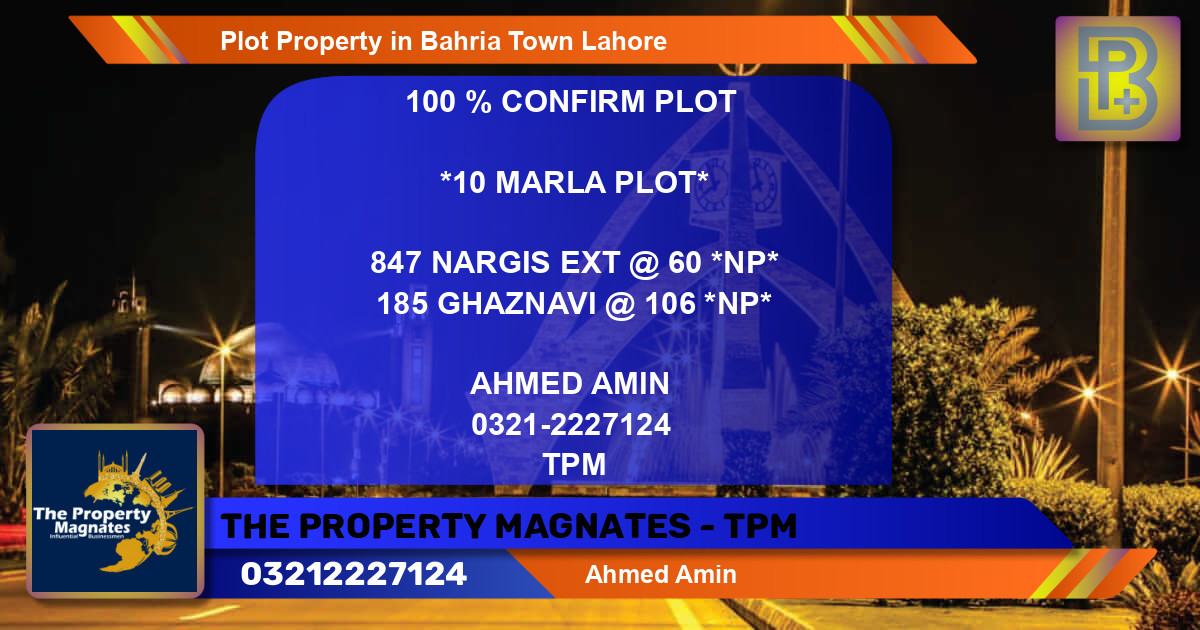 Residential Plot for Sale in Bahria Town, Lahore - (BP-64892)