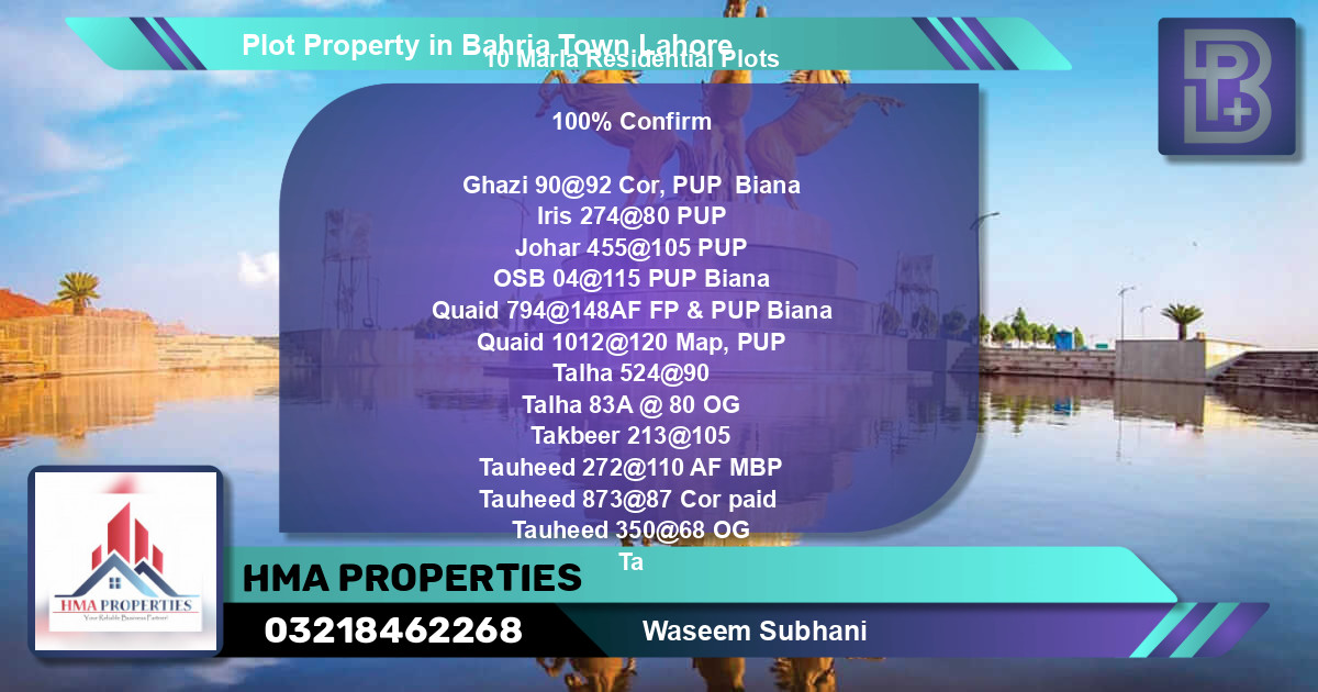 Residential Plot for Sale in Bahria Town, Lahore - (BP-64902)