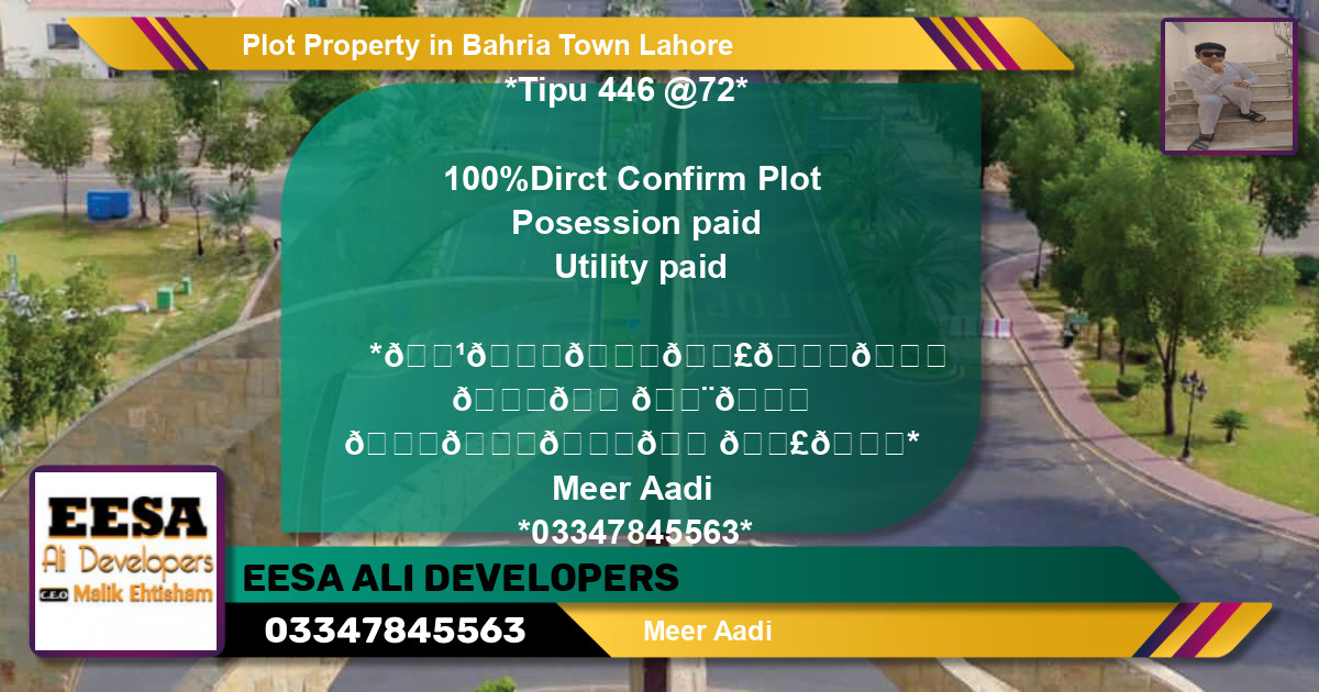 Residential Plot for Sale in Bahria Town, Lahore - (BP-64904)