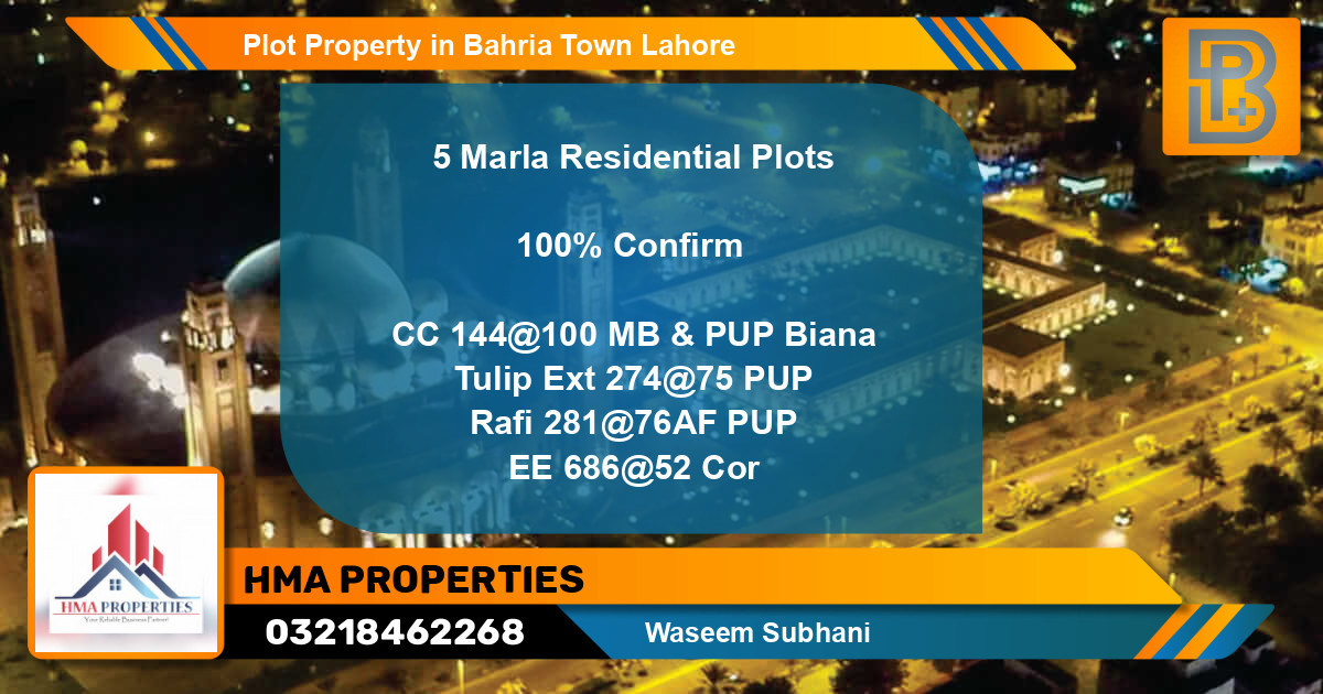 Residential Plot for Sale in Bahria Town, Lahore - (BP-64905)