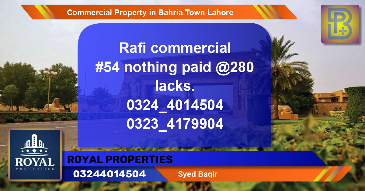 Commercial Property for Sale in Bahria Town, Lahore - (BP-64947)
