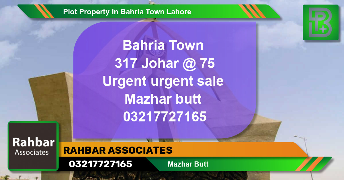 Residential Plot for Sale in Bahria Town, Lahore - (BP-64952)