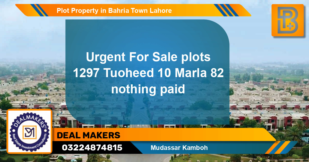 Residential Plot for Sale in Bahria Town, Lahore - (BP-64955)