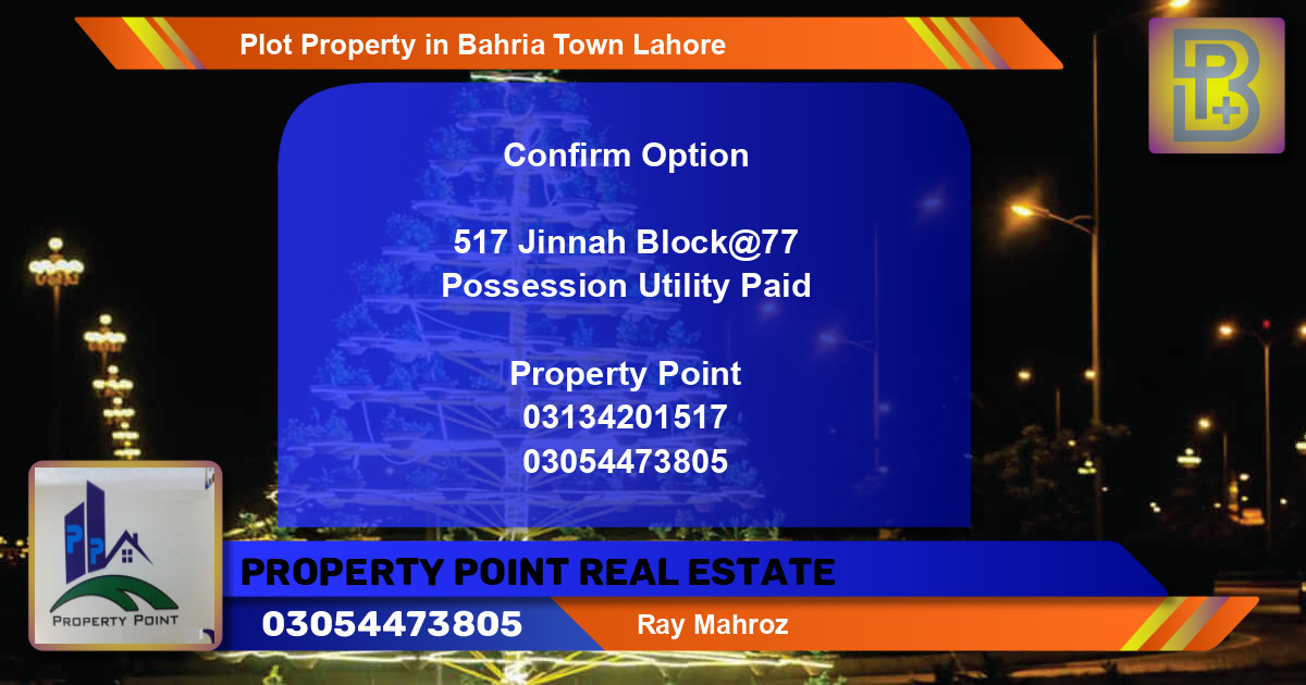 Residential Plot for Sale in Bahria Town, Lahore - (BP-64969)