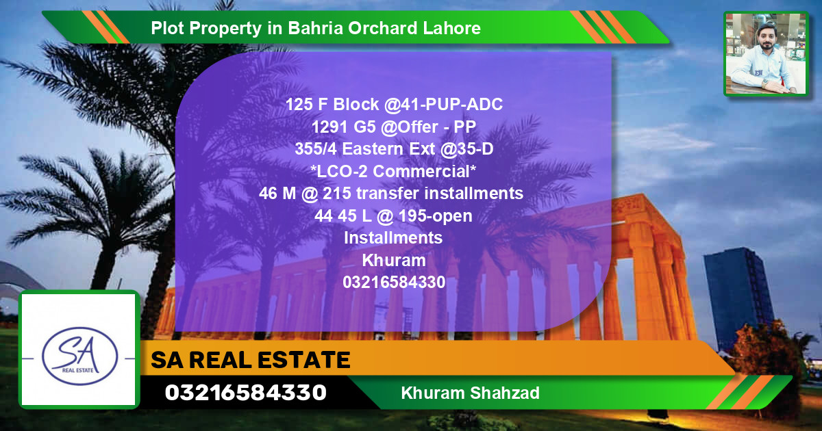 Commercial Plot for Sale in Bahria Orchard, Lahore - (BP-64977)