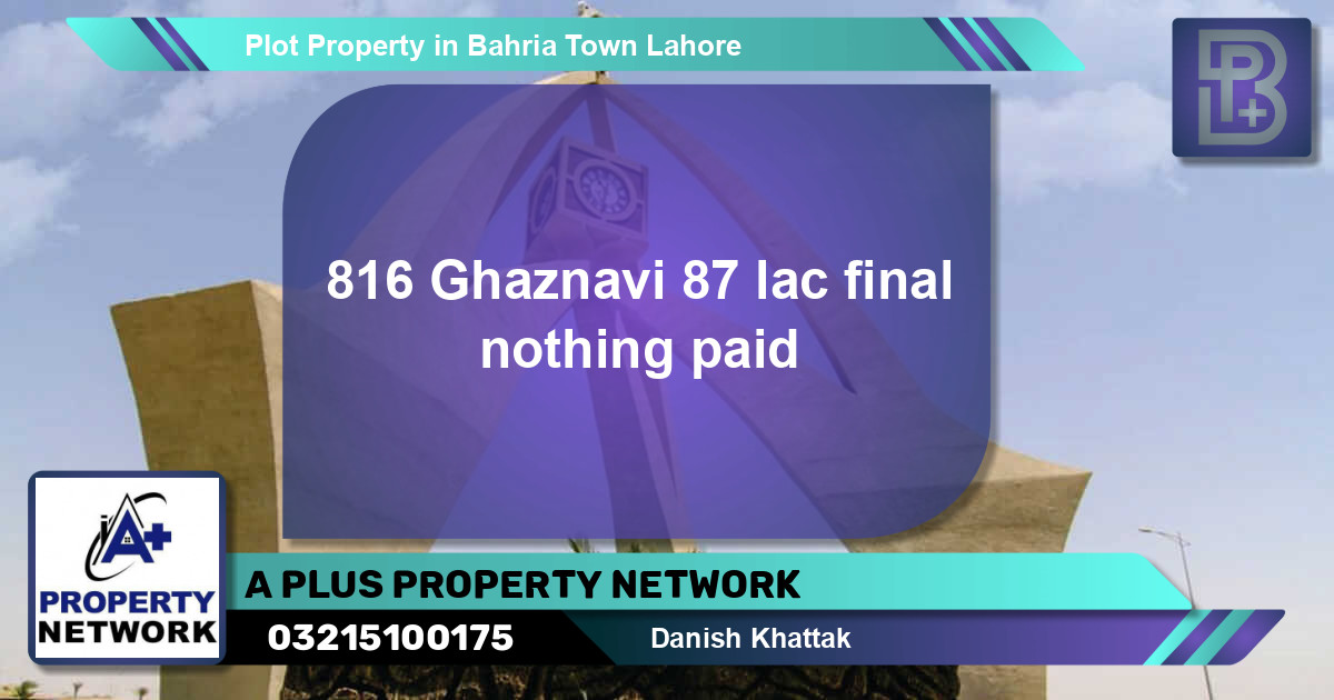 Residential Plot for Sale in Bahria Town, Lahore - (BP-64985)