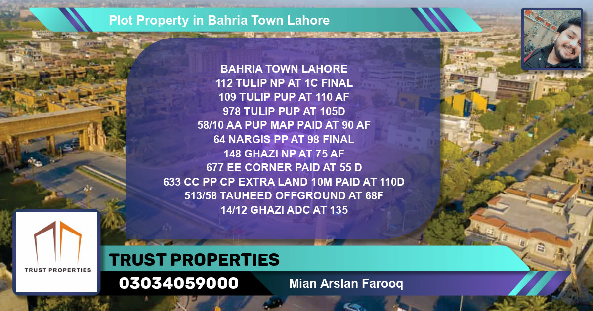 Residential Plot for Sale in Bahria Town, Lahore - (BP-64986)