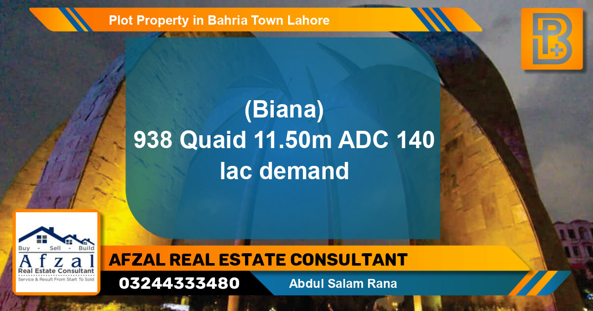 Residential Plot for Sale in Bahria Town, Lahore - (BP-64990)
