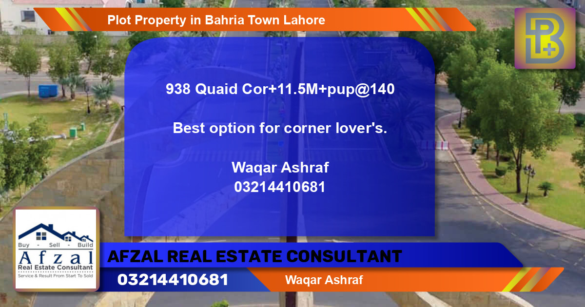 Residential Plot for Sale in Bahria Town, Lahore - (BP-64995)
