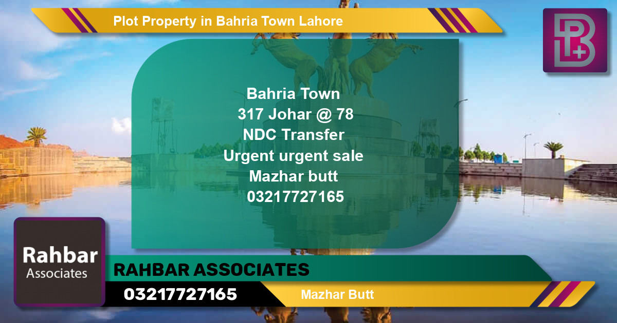 Residential Plot for Sale in Bahria Town, Lahore - (BP-64997)
