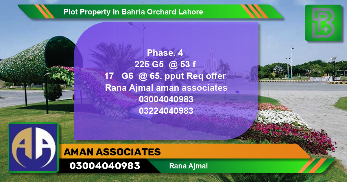 Residential Plot for Sale in Bahria Orchard, Lahore - (BP-65016)