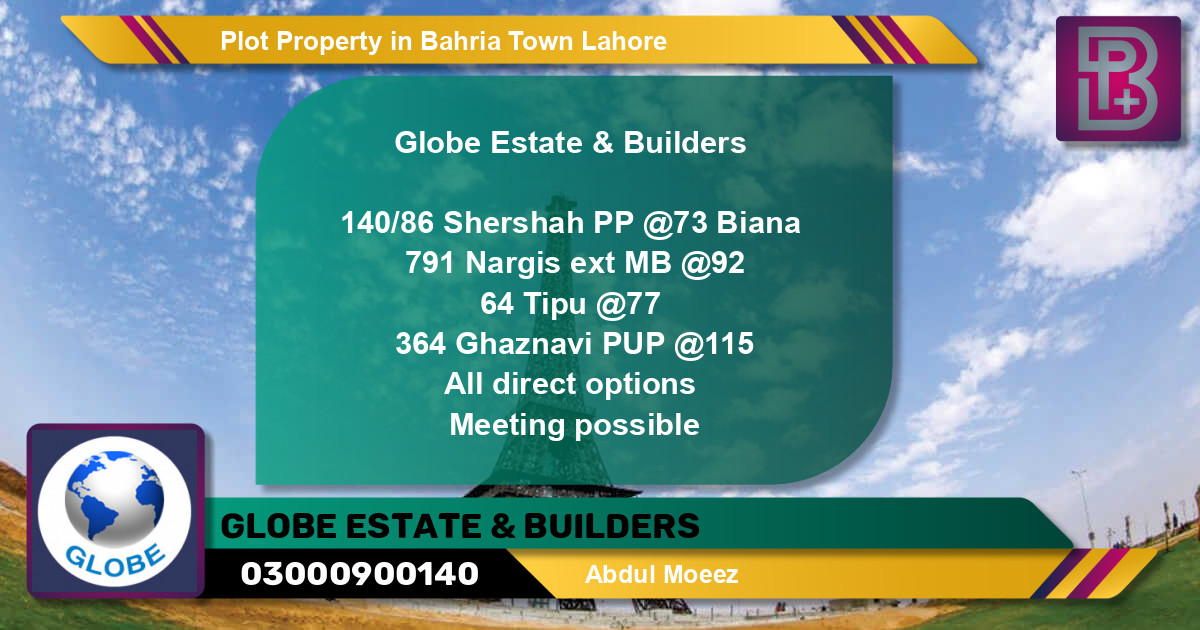 Residential Plot for Sale in Bahria Town, Lahore - (BP-65035)