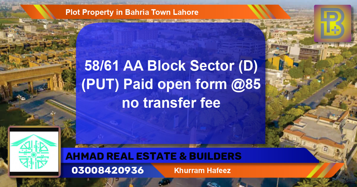 Residential Plot for Sale in Bahria Town, Lahore - (BP-65037)