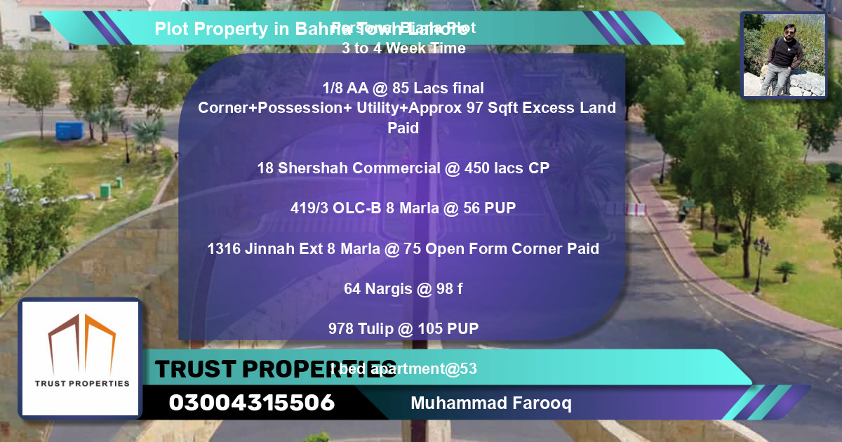 Commercial Plot for Sale in Bahria Town, Lahore - (BP-65039)