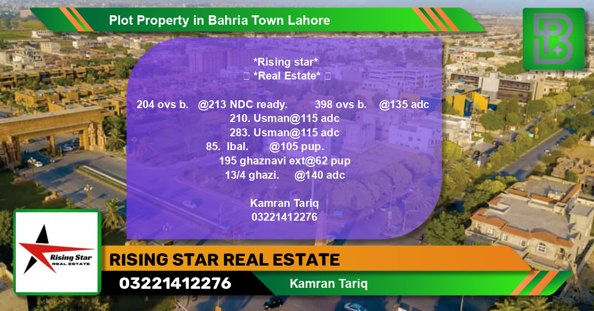 Residential Plot for Sale in Bahria Town, Lahore - (BP-65041)