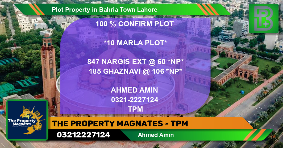 Residential Plot for Sale in Bahria Town, Lahore - (BP-65056)